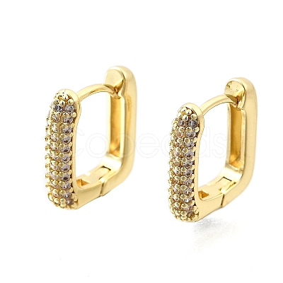 Brass Micro Pave Clear Cubic Zirconia Hoop Earrings EJEW-Z121-10G-1