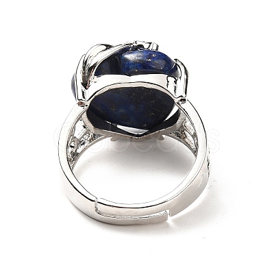 Natural Lapis Lazuli Adjustable Rings RJEW-P043-03P-13-1
