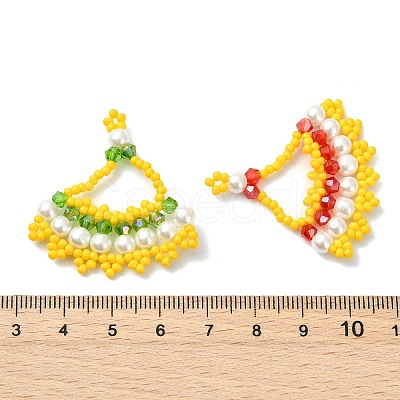 Glass Seed Beaded Pendants PALLOY-MZ01415-1