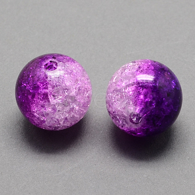 Two Tone Transparent Crackle Acrylic Beads CACR-R009-8mm-04-1