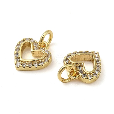 Brass Micro Pave Cubic Zirconia Pendants KK-E048-11G-1
