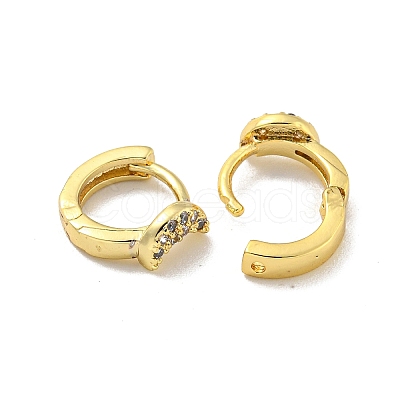 Brass Micro Pave Cubic Zirconia Hoop Earring EJEW-C088-14B-G-1