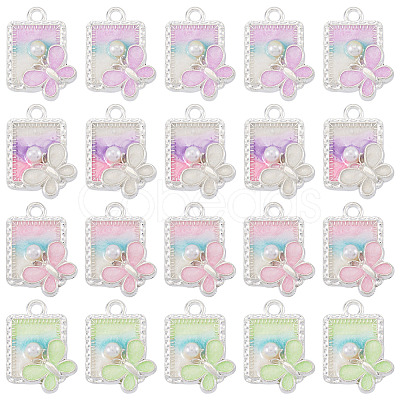32Pcs 4 Colors Alloy Enamel Pendants FIND-TA0008-76B-1