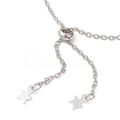 2Pcs 2 Styles 2.5MM 304 Stainless Steel Cable Chain Slider Bracelet Makings AJEW-JB01522-1