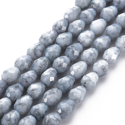 Opaque Baking Painted Glass Beads Strands EGLA-N006-007E-1