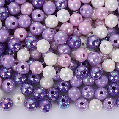 400Pcs 4 Colors Opaque Acrylic Beads MACR-SZ0001-79C-1