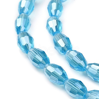 Electroplate Glass Beads Strands GC6X9MMC20Y-AB-1