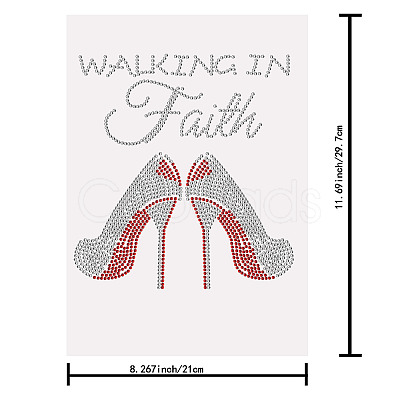 High-heeled Shoes Glass Rhinestone Patches DIY-WH0303-009-1