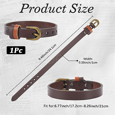 Cattlehide Adjustable Bracelets for Men Women BJEW-WH20001-06C-1