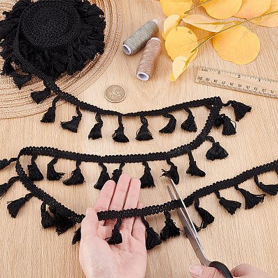 Cotton Fringe Lace Trim Ribbon OCOR-WH0105-008B-1