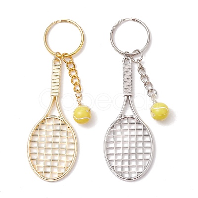 304 Stainless Steel Alloy Acrylic Tennis Keychain KEYC-JKC01218-1