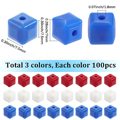 300Pcs 3 Colors Opaque Acrylic Beads MACR-SC0002-01-1