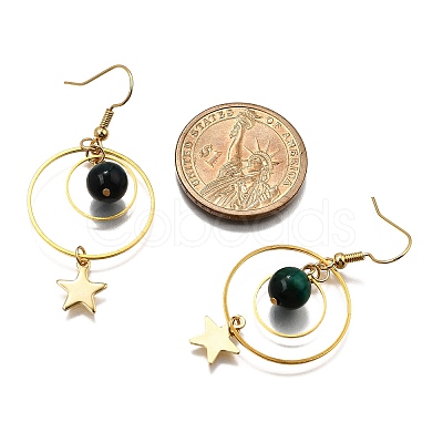 3Pairs Natural Tiger Eye Dangle Earrings EJEW-TA00656-1