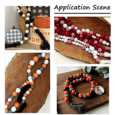 60Pcs 6 Colors Natural Chinese Cherry Wood Beads WOOD-CD0001-16-1
