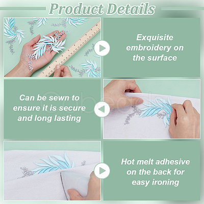 6Pcs 2 Styles Polyester Embroidery Appliques DIY-FG0007-49-1
