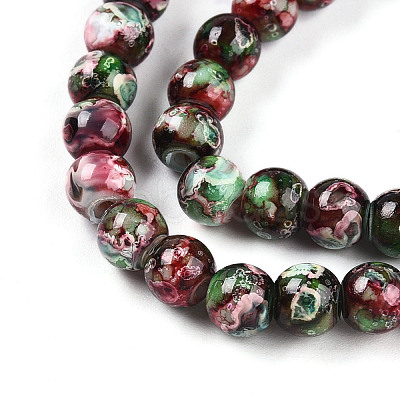 Baking Paint Glass Beads Strands DGLA-N003-6mm-A09-1