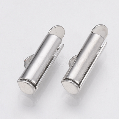 Brass Slide On End Clasp Tubes KK-Q747-11D-P-1