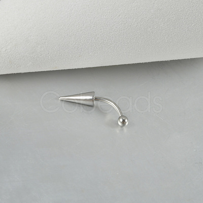 Cone 304 Stainless Steel Eyebrow Curved Barbell Rings with Spikes End WG9938B-07-1