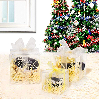 Transparent Plastic PET Box Gift Packaging CON-WH0052-8x8cm-1