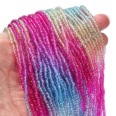 Transparent Painted Glass Beads Strands X1-DGLA-A034-T1mm-A14-1