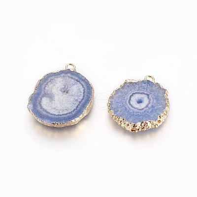 Natural Dyed Quartz Pendants G-P399-B08-1