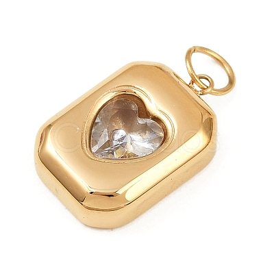 304 Stainless Steel Glass Pendants STAS-K307-13G-1