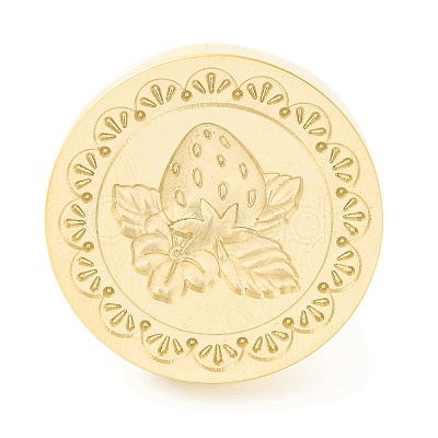 Golden Tone Round Wax Seal Brass Stamp Heads AJEW-Z034-01G-01-1