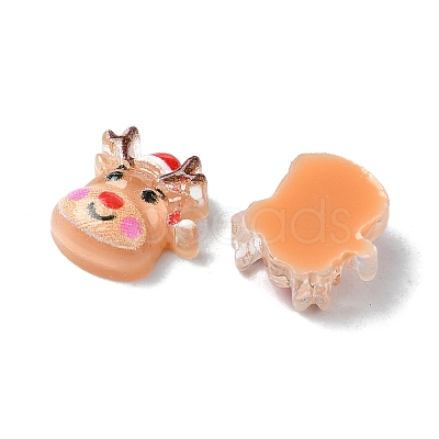 Sandy Brown Christmas Series Resin Cabochons CRES-Q006-02C-1