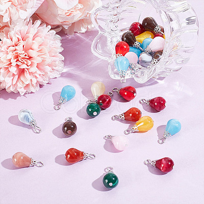 80Pcs Imitation Gemstone Acrylic Pendants PALLOY-HY00100-1