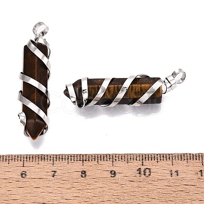 Natural Tiger Eye Pointed Pendants GG-N001-01P-01-1