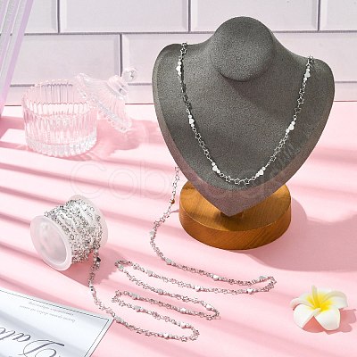 2.5M Brass Imitation Pearl Heart Link Chains CH-CJ0001-08-1