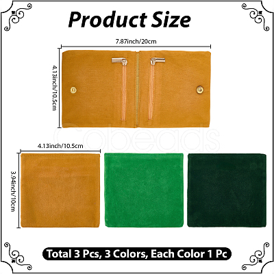 3Pcs 3 Colors Folding Velvet Jewelry Storage Bags for Earrings Rings Bracelets ABAG-CN0001-69A-1
