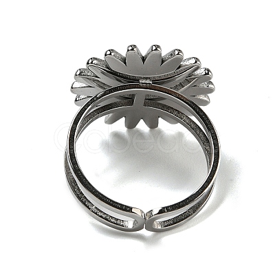 Sun 304 Stainless Steel Open Cuff Rings STAS-Z060-08P-1