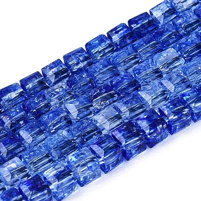Crackle Transparent Glass Beads Strands GLAA-N062-4mm-03-1