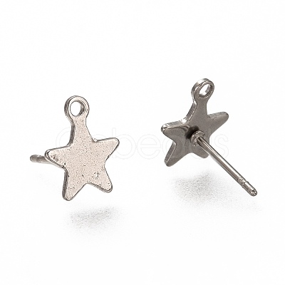 Non-Tarnish 304 Stainless Steel Stud Earring Findings X-STAS-H130-19P-1