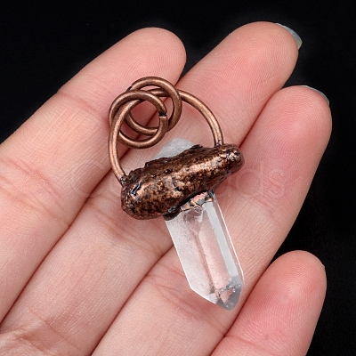 Quartz Crystal with Metal Pendants PW-WG46EB9-01-1