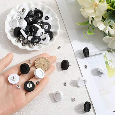 40Pcs 2 Colors Wooden Stud Earring Findings FIND-SC0012-22-1