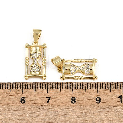Brass Micro Pave Clear Cubic Zirconia Pendants KK-A269-40G-1
