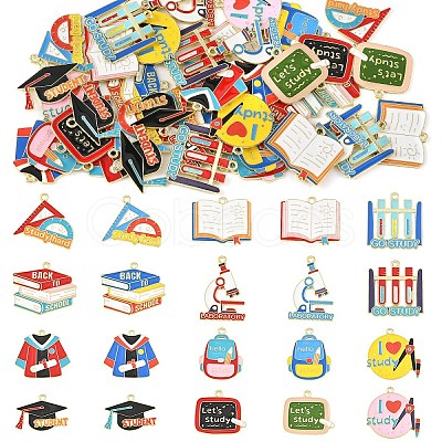 20Pcs 10 Styles Alloy Enamel Pendants ENAM-YW0009-32-1