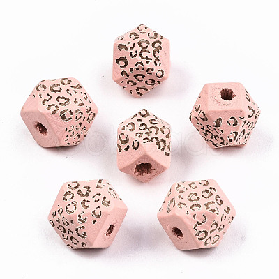 Painted Natural Wood Beads WOOD-T021-51A-11-1