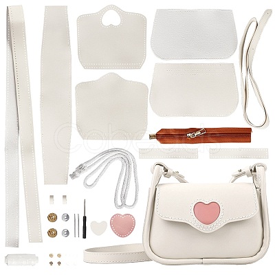 DIY Imitation Leather Heart Pattern Women's Crossbody Bag Kits DIY-WH0449-12-1