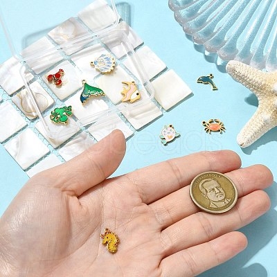 9Pcs 9 Styles 304 Stainless Steel Enamel Pendants STAS-CJ0003-25-1