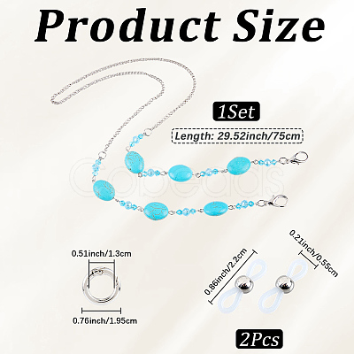 Acrylic Oval Beads Eyeglass Chains AJEW-CN0006-71A-1