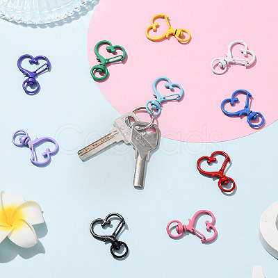 40Pcs 10 Colors Zinc Alloy Baking Paint Swivel Clasps FIND-SP0004-88-1