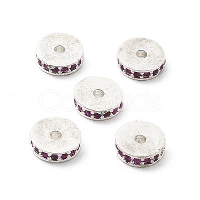 Brass Micro Pave Cubic Zirconia Beads KK-R216-15S-04-1