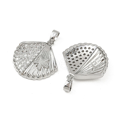 Brass Micro Pave Cubic Zirconia Pendants KK-C093-07P-1