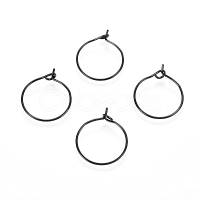 316L Surgical Stainless Steel Hoop Earring Findings STAS-D164-04B-1