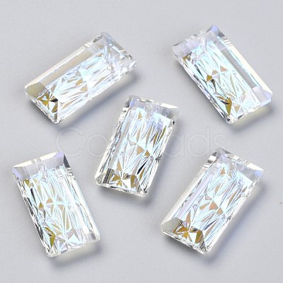 Embossed Glass Rhinestone Pendants GLAA-J101-07B-001SI-1
