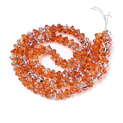 Electroplate Transparent Glass Beads Strands EGLA-N055-03A-04-1