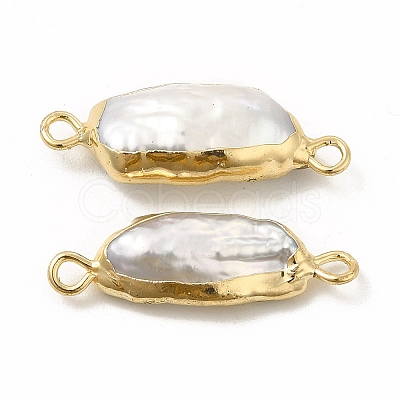 Baroque Natural Keshi Pearl Connector Charms PEAR-P004-10KCG-1